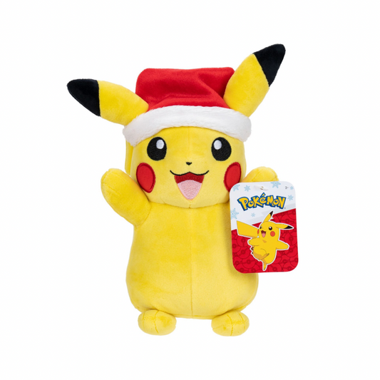 Pikachu with Santa Hat Pokémon Plush 8”